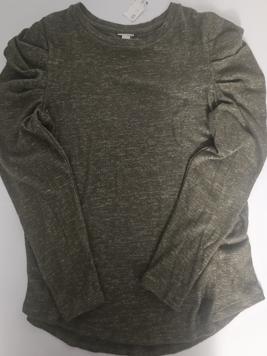 Sweaters - Women’s Olive Green Long Sleeve Ruched Shoulder Skirt